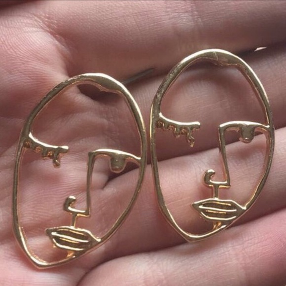 Picasso Face Earrings - Picture 3 of 3